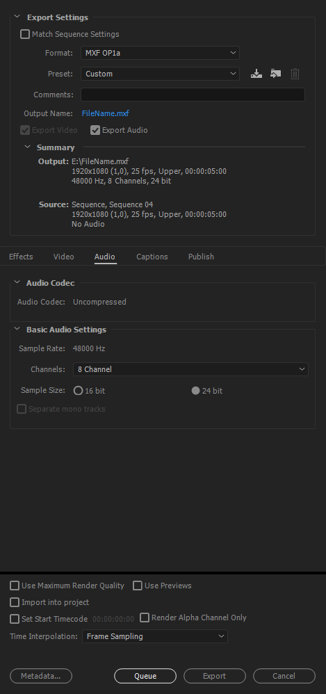 sony xdcam codec for premiere