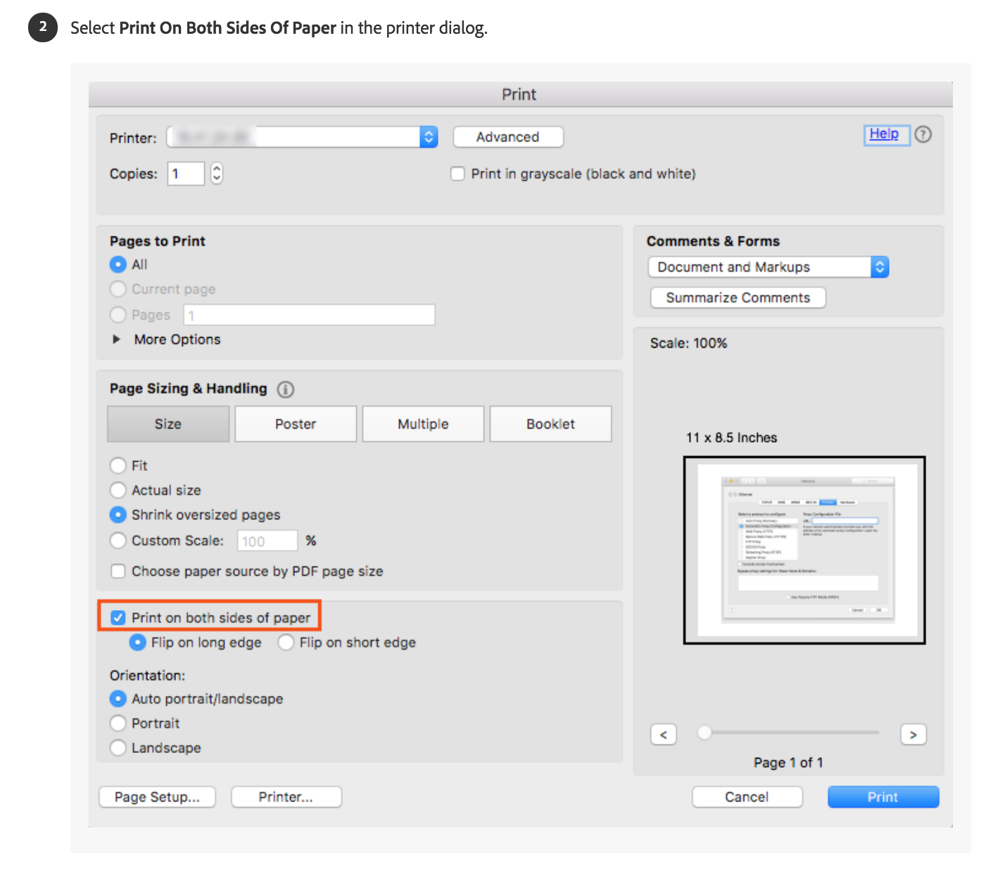 Solved No Option To Print On Both Sides Of Paper Adobe Support