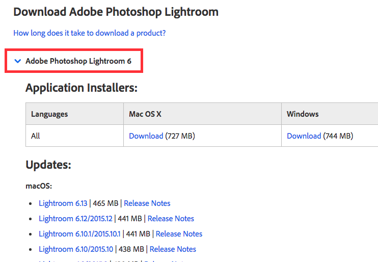 downloading lightroom 6