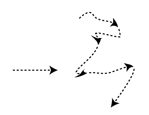 dotted line with arrow