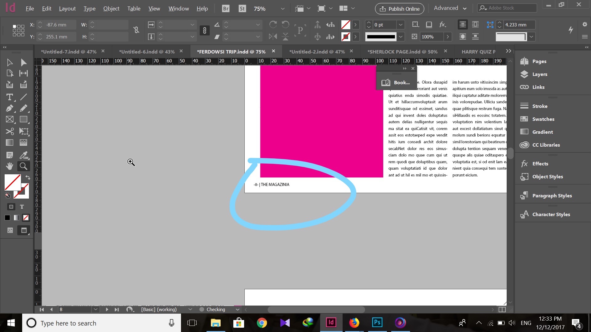 indesign page number