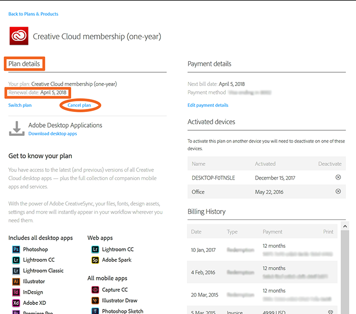 cancelling my adobe subscription