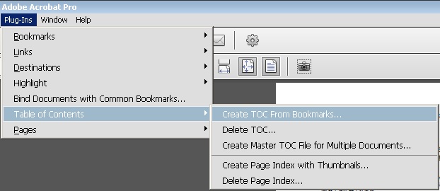 how to create a bookmark in adobe acrobat pro for a page