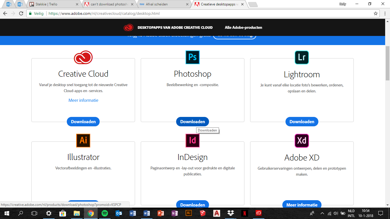 cant download photoshop