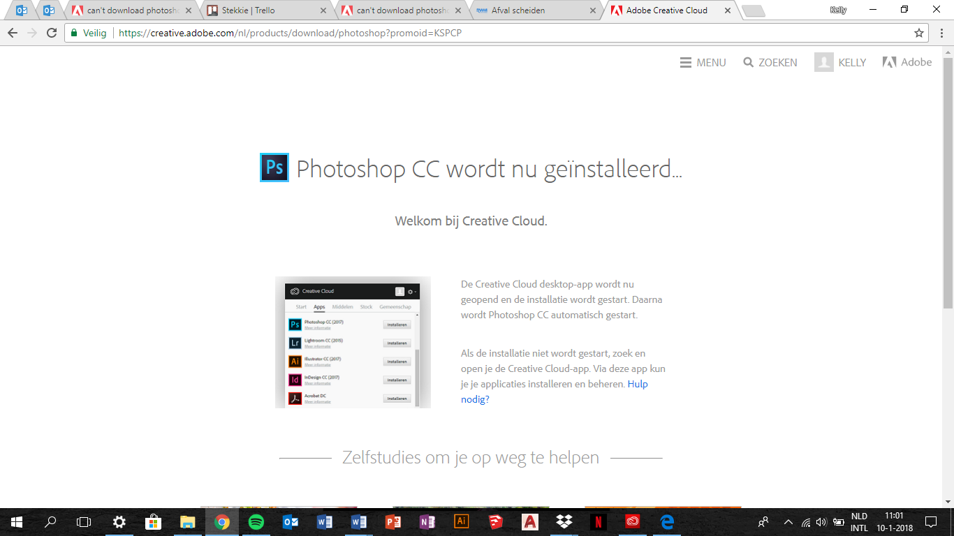 cant download photoshop cc because another installer is currently running