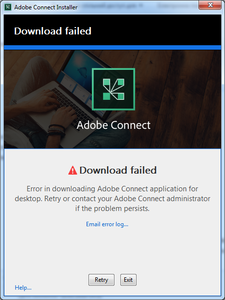 install adobe connect download failed