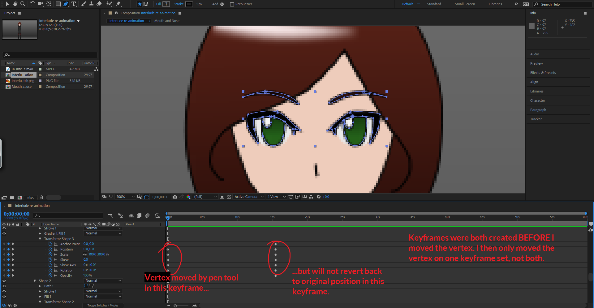 Solved Animating Vertex Points Between Keyframes Adobe Support Community