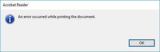 Unable to print some documents - Adobe Support 9727627