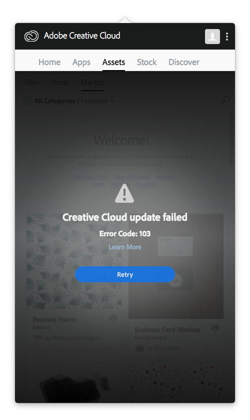 creative cloud update stuck mac