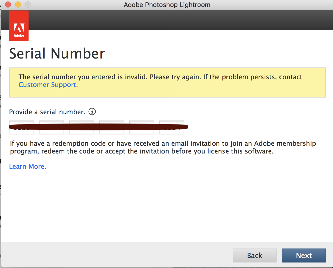 Lightroom 5 7 License Key Problems In High Sierra Adobe Support Community