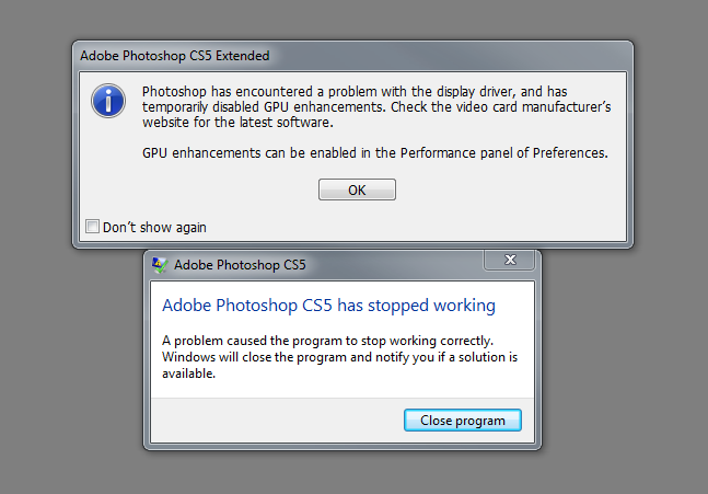 Solved: Photoshop CS5 Extended - Crashing on startup - Adobe