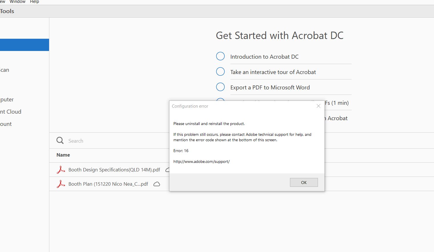 cannot start adobe acrobat 8 activation failed