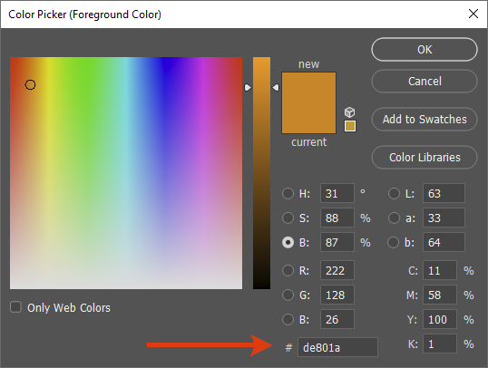 getting the css color codes from adobe color cc