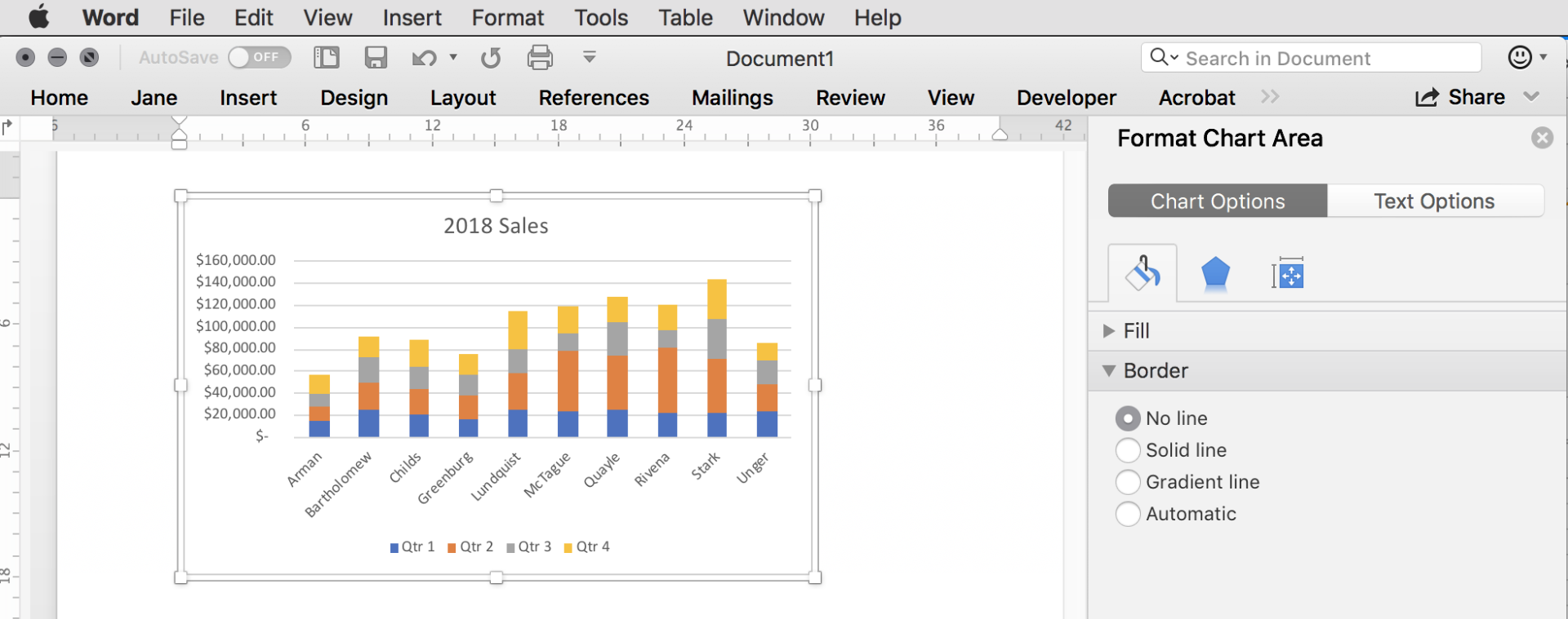 Chart Border Excel