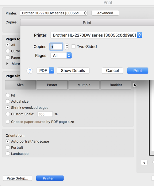 adobe acrobat print double sided menu