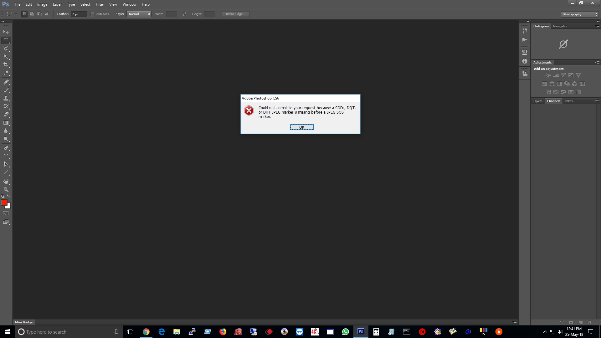 adobe photoshop elements 14 error 16