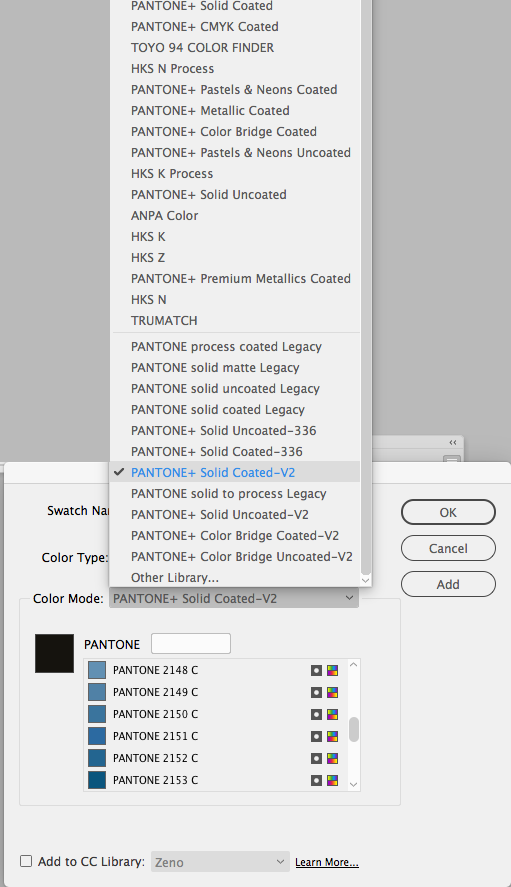 Adobe Illustrator Pantone Color Chart