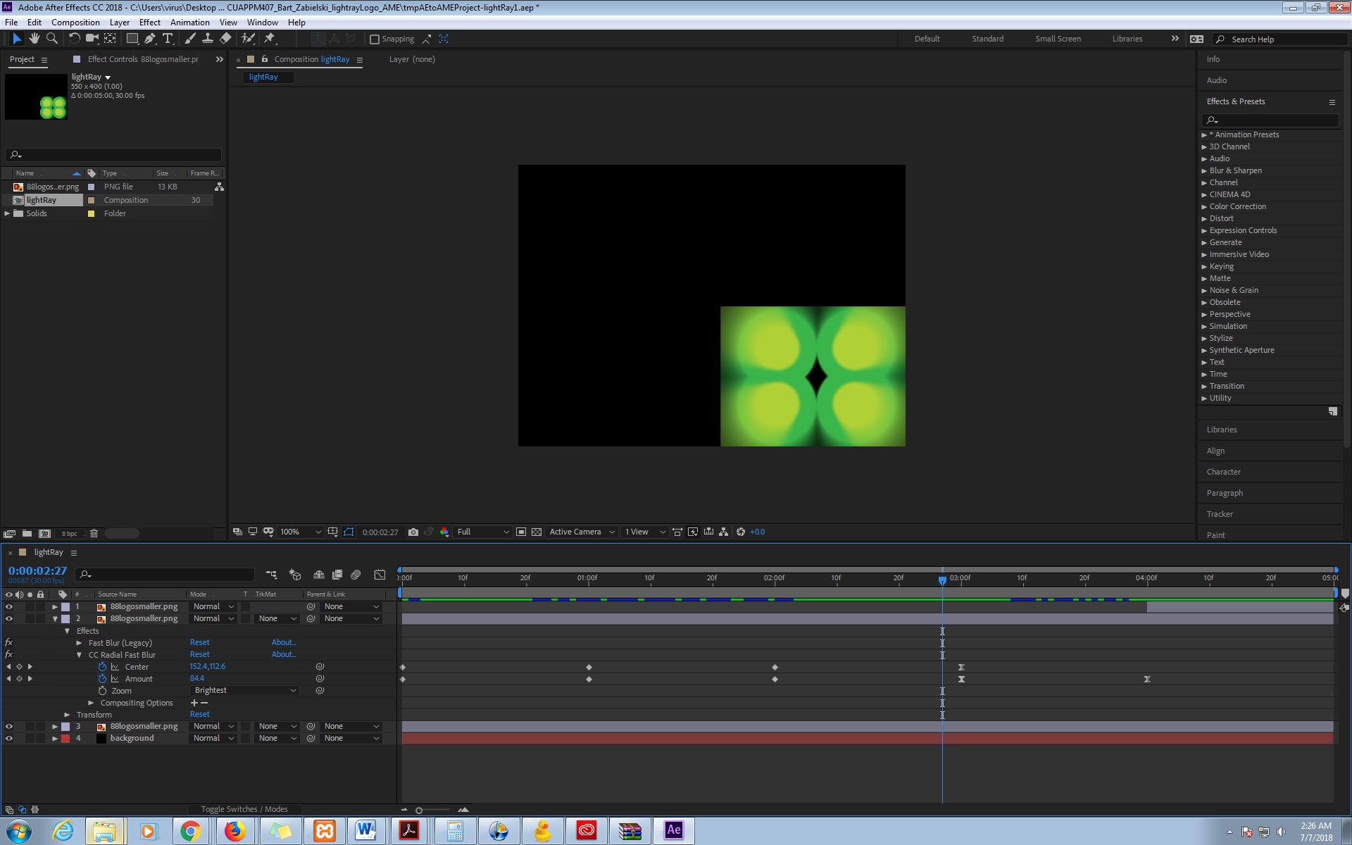 adobe after effects cc radial fast blur