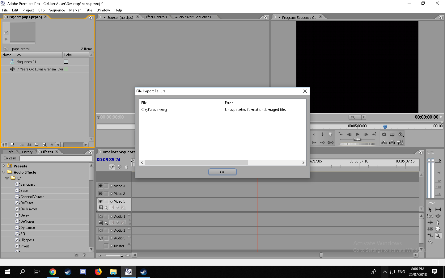 Unsupported Or Damaged File Adobe Premiere