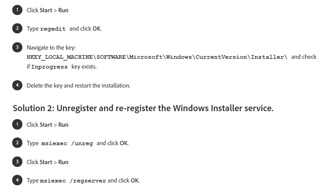 re register windows installer