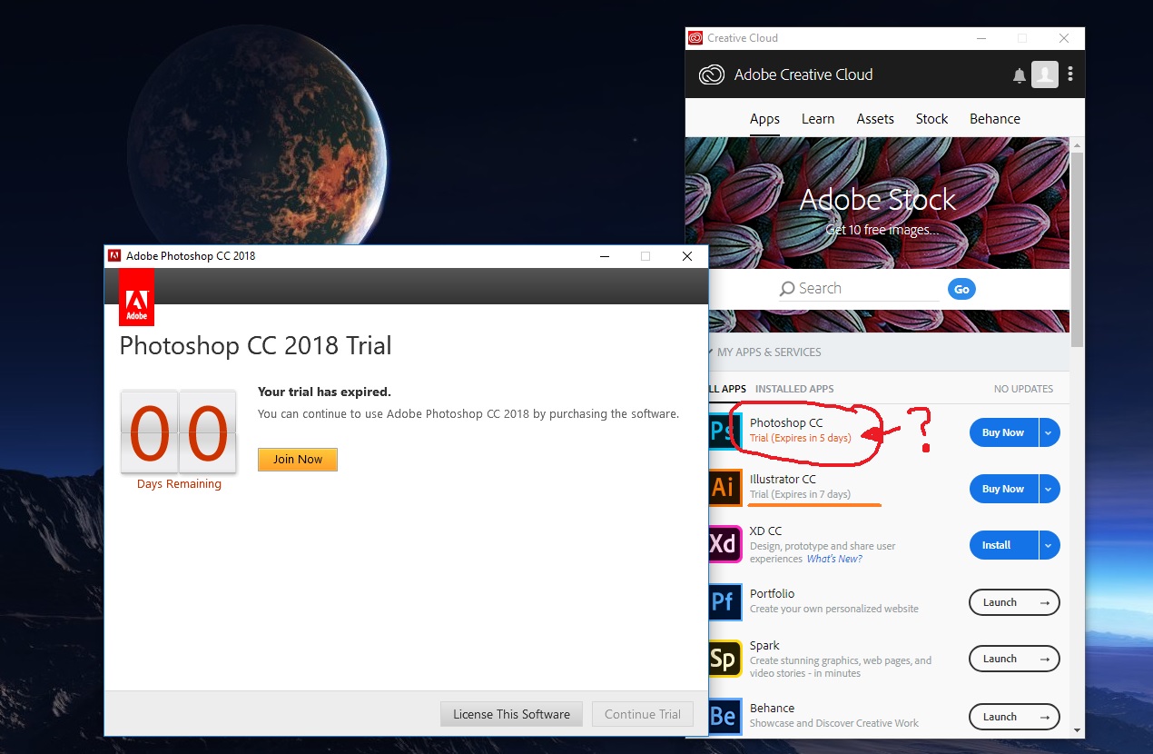 can t download photoshop trial