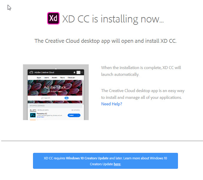 adobe creative cloud app not opening windows 10