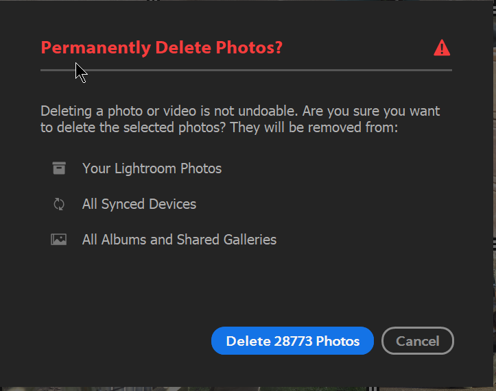 Solved: Delete images - Adobe Support Community - 10127185