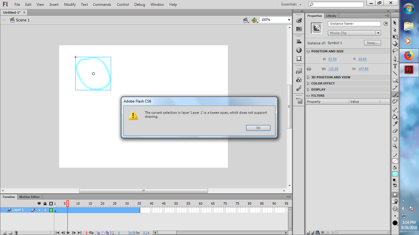 Solved Flash Cs6 Motion Tween Not Working Adobe Community 8738200