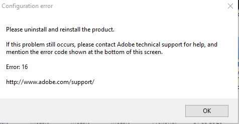 Solved Photoshop Cs6 Error 16 On Windows 10 Adobe Support Community