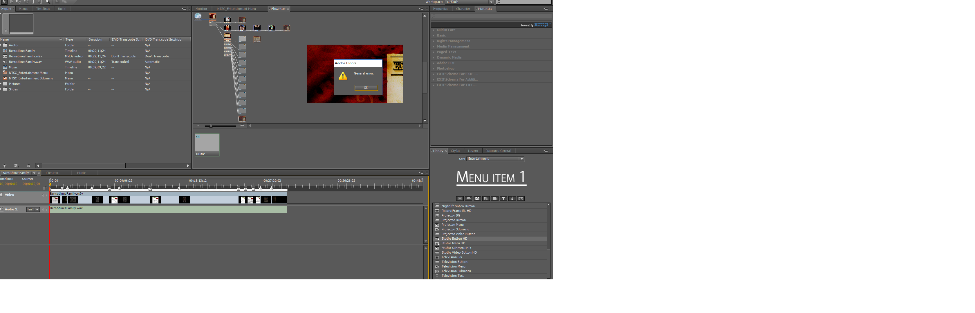 adobe encore cs6 wrong menu colors