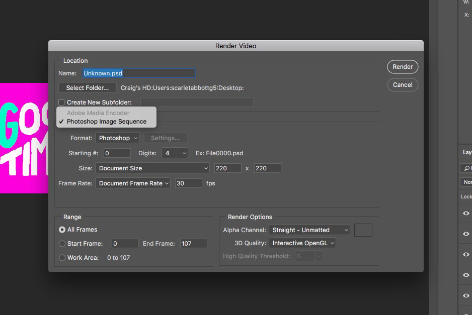 Adobe Media Encoder Is Greyed Out In Photoshop Cc Adobe Support Community