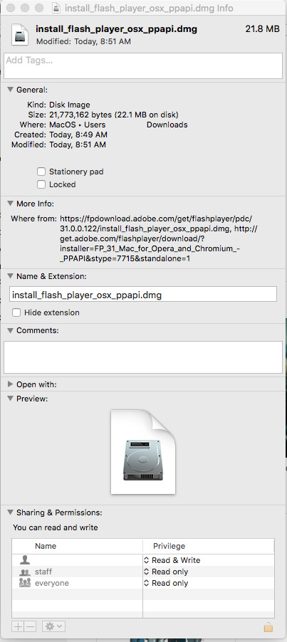 mac adobe flash installer missing a file
