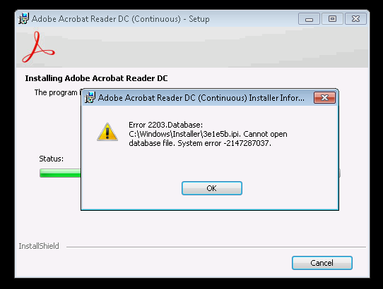 why cant i uninstall adobe acrobat reader update