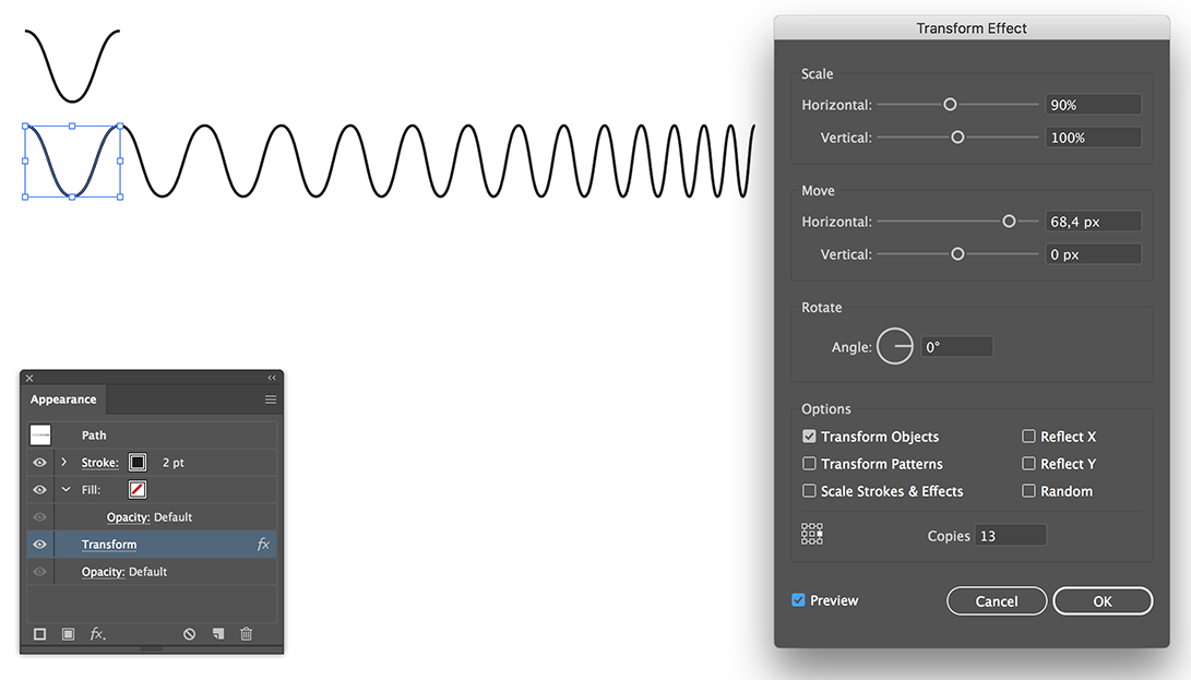 adobe illustrator - How to achieve this smooth zig zag effect for these  lines? - Graphic Design Stack Exchange