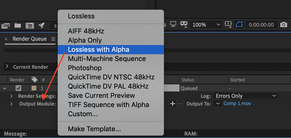 Exporting with Alpha Channels in After Effects