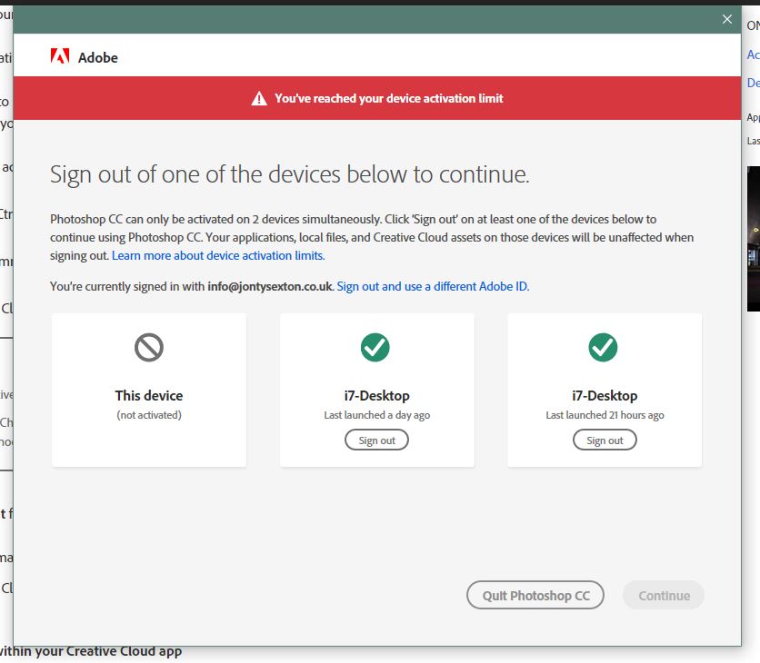 Solved Device Activation Limit Adobe Community 10145263