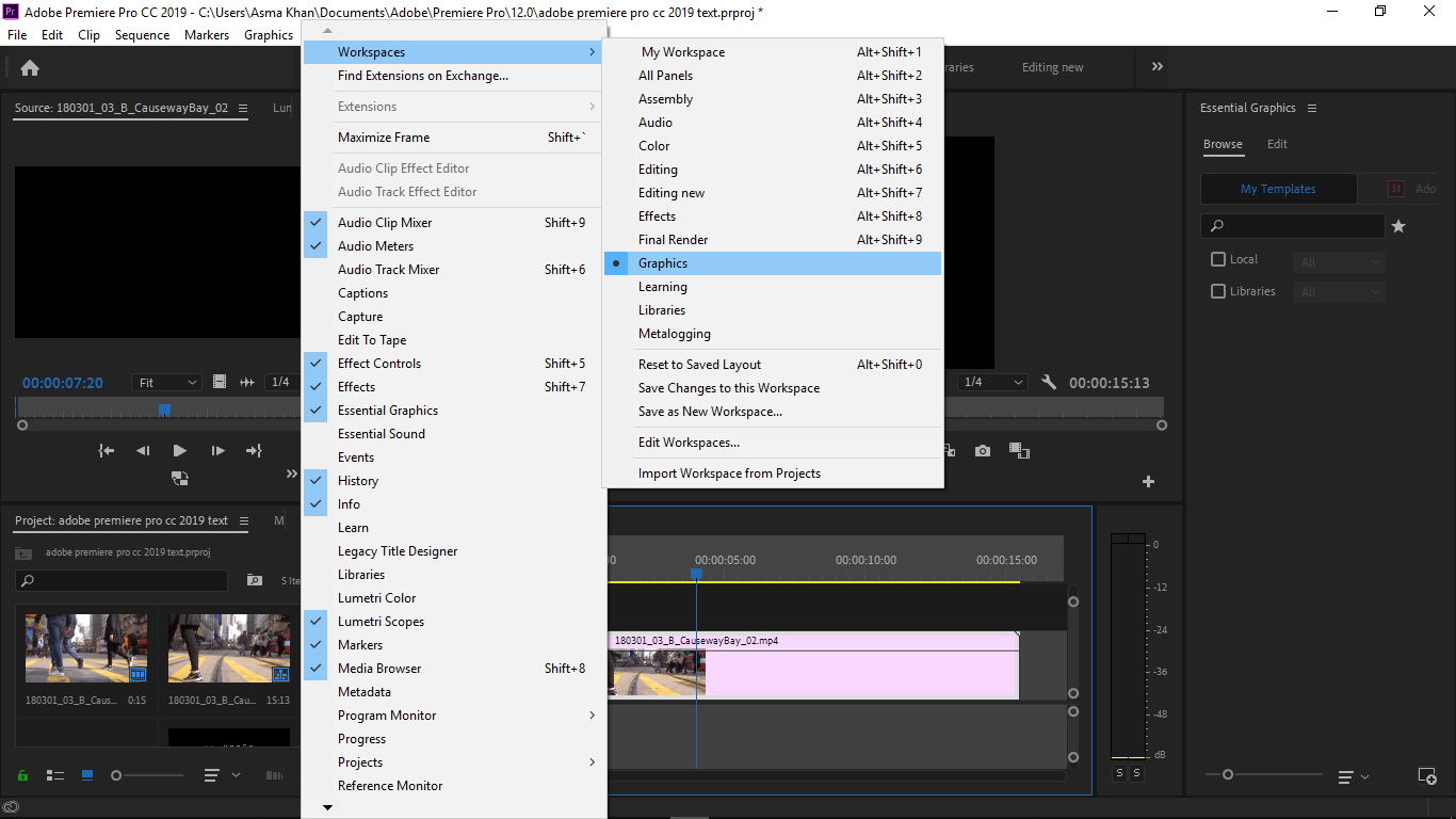 download essential graphics premiere pro cc 2019