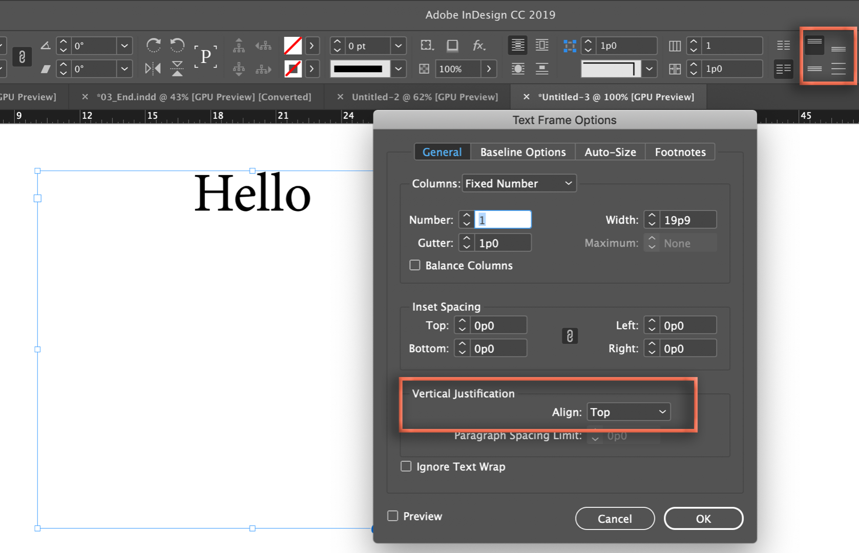 Align to the Top & Bottom of a Text Frame in InDesign [SMART