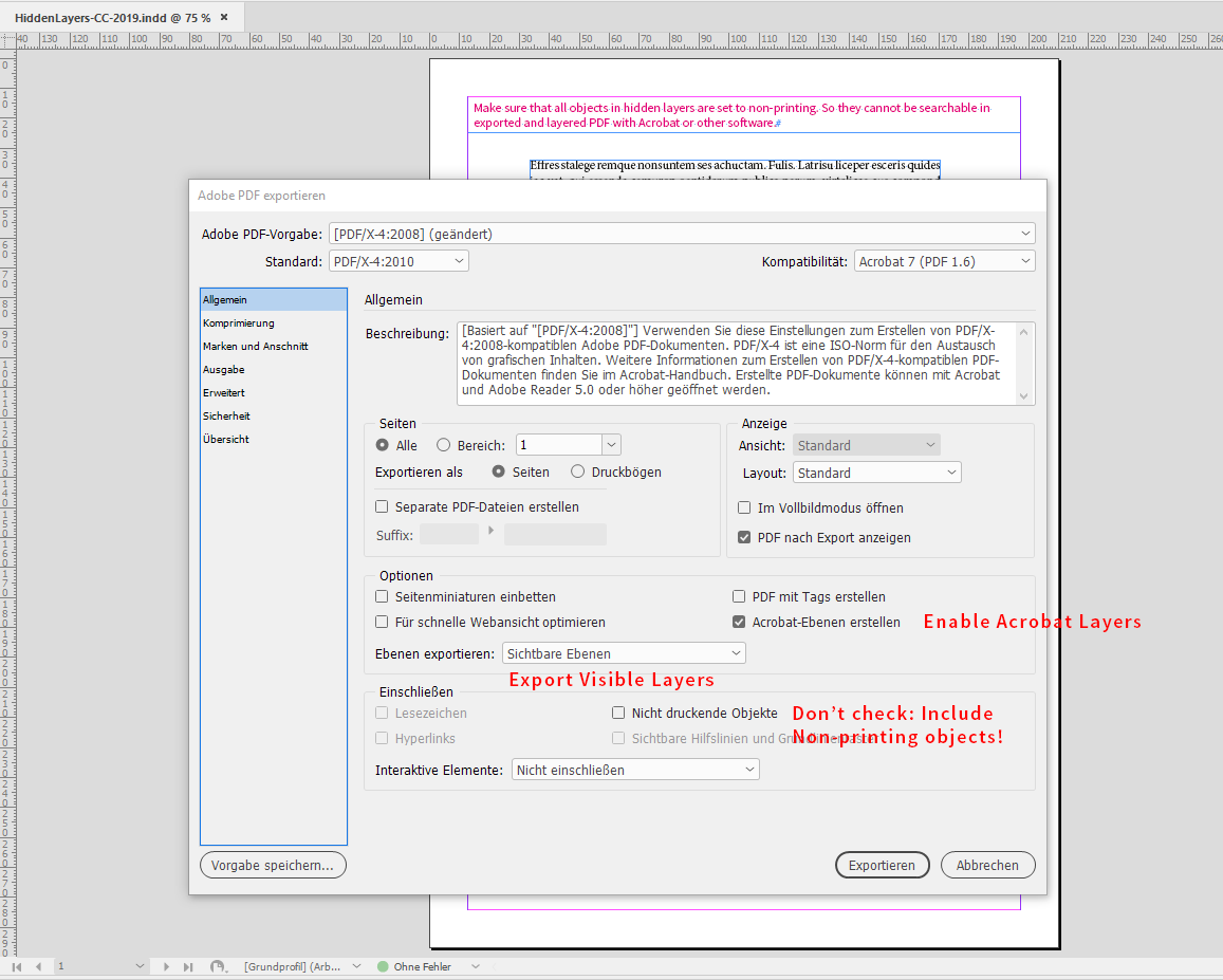 Solved Exporting To A Pdf Without Hidden Layers Adobe Support Community