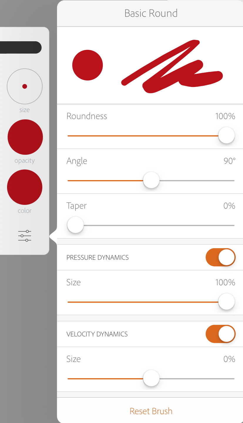 adobe sketch ipad line opacity