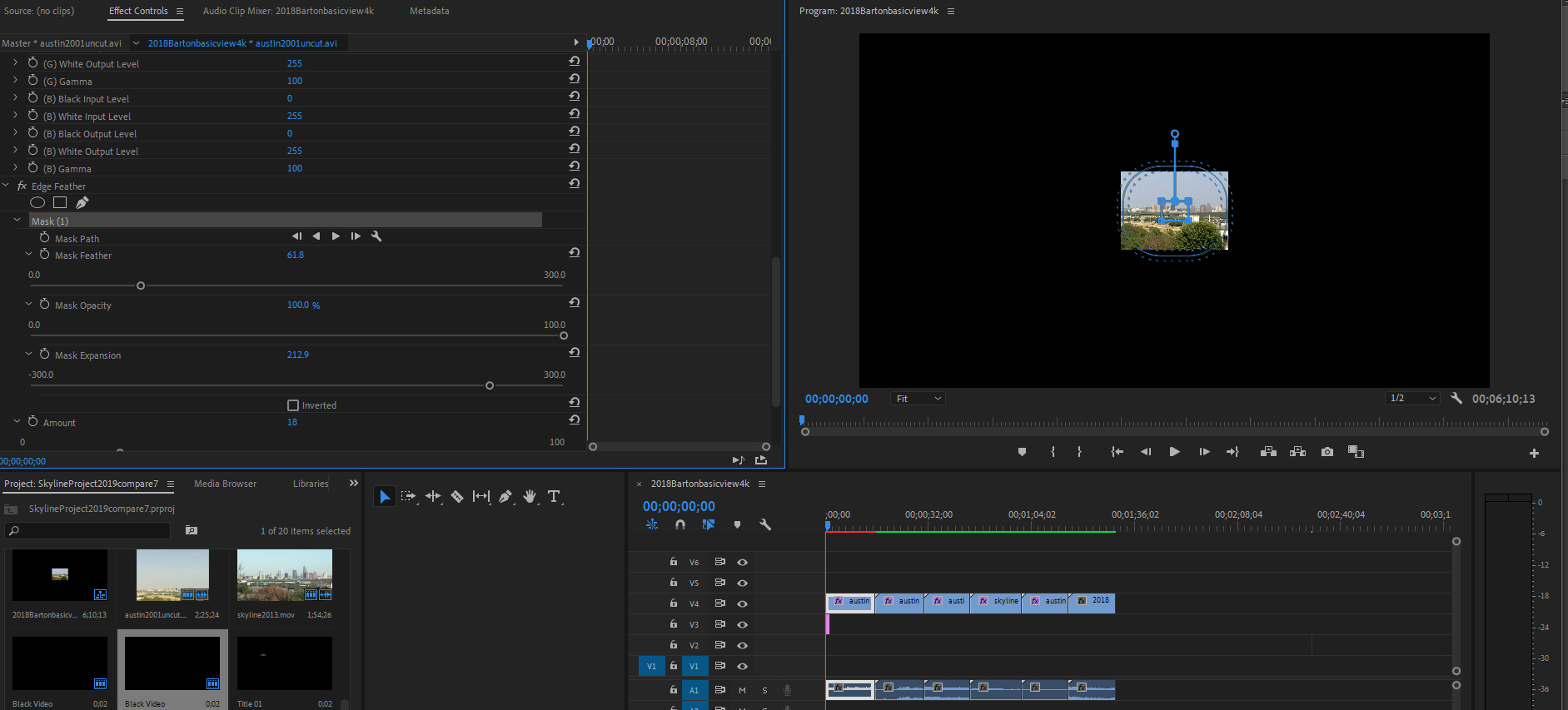 Solved Feathering video like example shown in Premiere CC Adobe