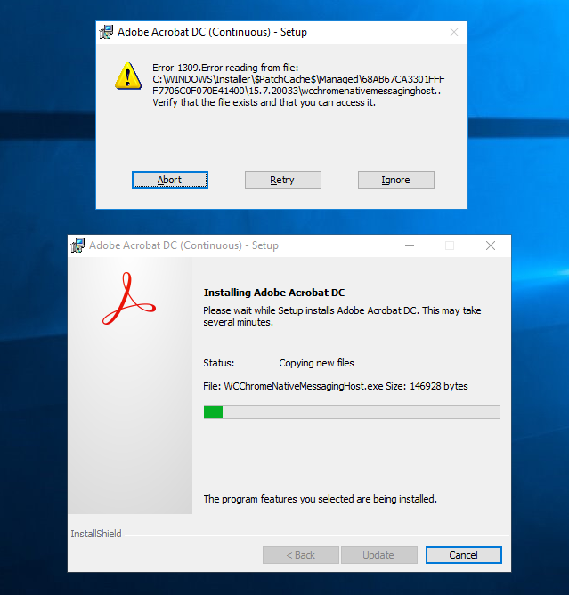 Solved: Acrobat 2019 Update Fails on Windows 10 - Adobe Community 