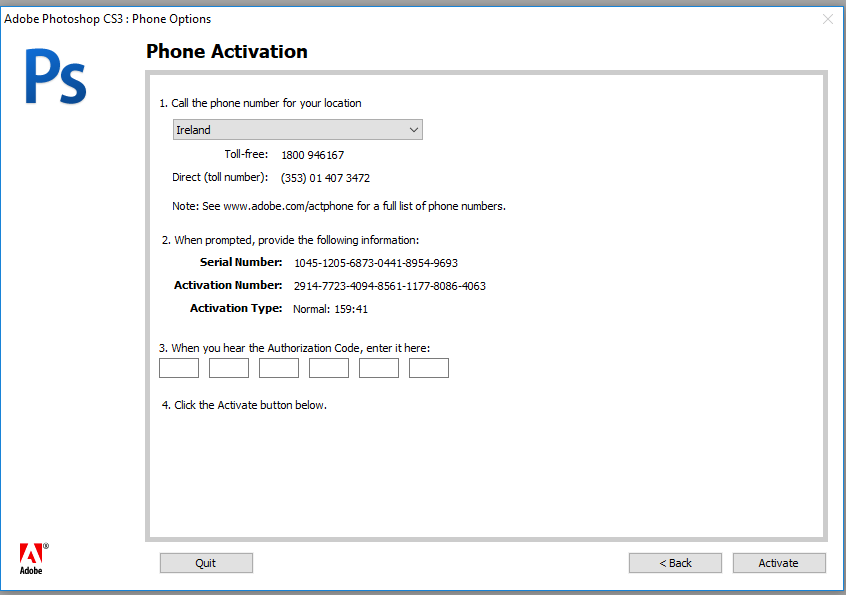 adobe photoshop cs3 activation code