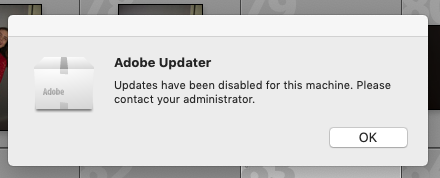 updates are disabled by the administrator