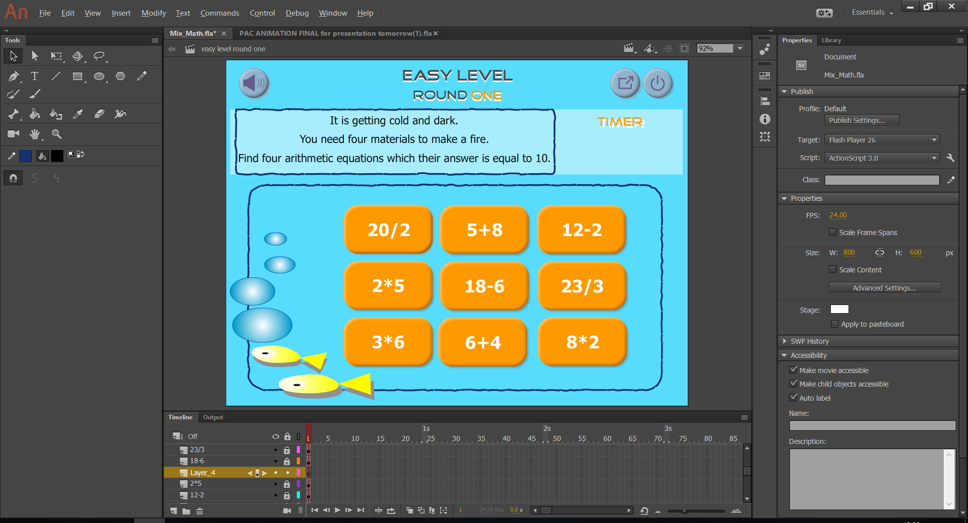 Solved: Re: Elimination game in animate cc - Adobe Community - 10412756