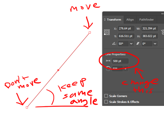 Solved Change Length Of Rotated Line To An Exact Value Fr Adobe Support Community 1049