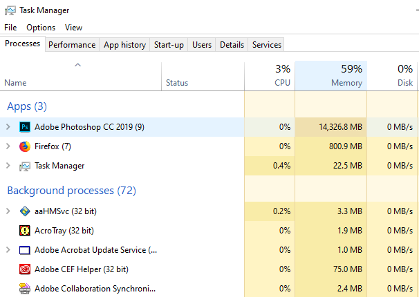 Not enough memory (RAM). - Adobe Community - 10514826