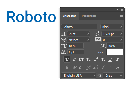 roboto light photoshop fonts for mac
