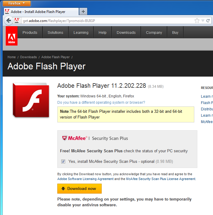 flash player version check online