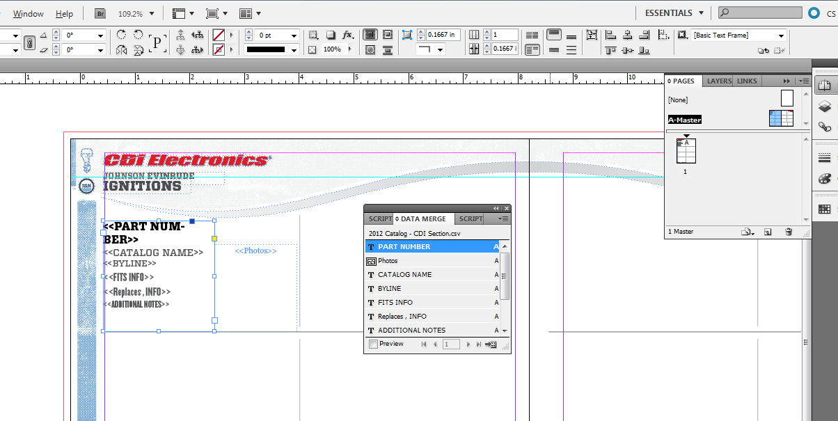 indesign data merge options